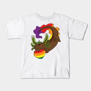 LGBTQIA+ Strawberry Axolotl Kids T-Shirt